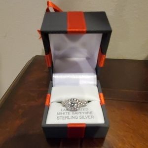 ASSCHER STYLE HALO White Sapphire CZ Ring